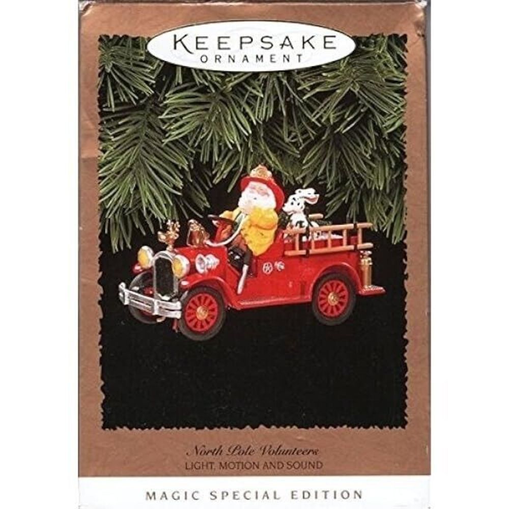 HALLMARK KEEPSAKE CHRISTMAS ORNAMENT 1996 NORTH POLE SANTA FIREFIGHTER